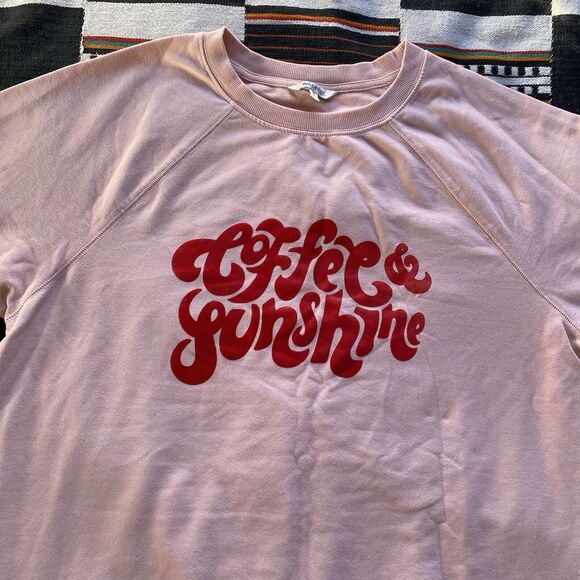 Wildfox Coffee & Sunshine Pink Graphic Statement Sweater. Oversized. Medium. - Picture 7 of 15